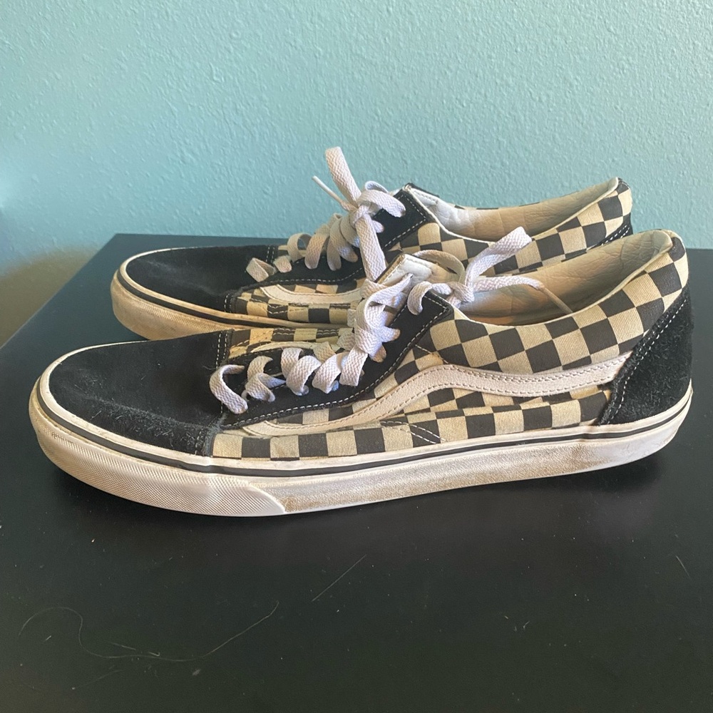 Old Skool Primary Check Vans Shoe Black/White Mens Sz 11.5